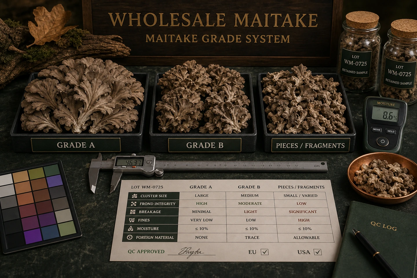 Creating a Consistent Maitake Grade System - professional Maitake wholesale visual